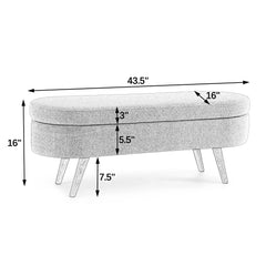 Modern Ottoman Storage Bench Upholstered Seat