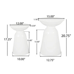 Serenita Outdoor Side Tables With Flared Design (Set of 2)