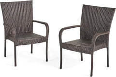 GigaTech Brown PE Rattan Outdoor Chairs Set of 3