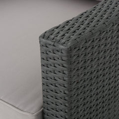 Outdoor Wicker Club Chairs Set of 2 with Water-Resistant Cushions