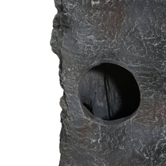 Tall Slim Faux-Stone Fountain with LED Lights, 5-Tiered Cascading Water Feature