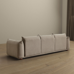 Kely Modern 100'' Mocha Boucle Upholstered Sofa with Solid Wood Legs