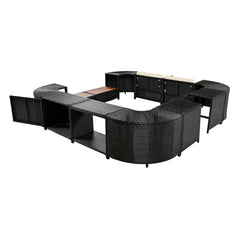 Alora Large Outdoor Quadrilateral Spa Surround Rattan Sectional Sofa Set With Storage Compartments (SAK80217)