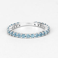0.94 Carat Genuine Swiss Blue Topaz .925 Sterling Silver Ring