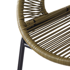 Ferrara Outdoor Patio Green Faux Wicker Barstool Set