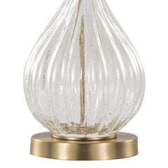 Jenny 27' Contemporary Glass Table Lamp in Clear Crackle Glass - Set of 2