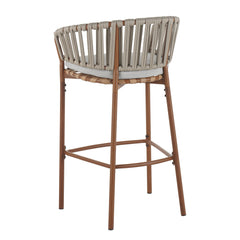 Lodi Outdoor Metal Rope Barstool Set of 2