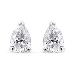 14K White Gold 1/2 Cttw Pear Shape Solitaire Lab Grown Diamond Stud Earrings (F-G Color, VS2-SI1 Clarity)