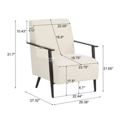 Modern Beige Lounge Chair Set with Polyester Upholstery and Metal Frame