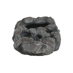 Tall Slim Faux-Stone Fountain with LED Lights, 5-Tiered Cascading Water Feature