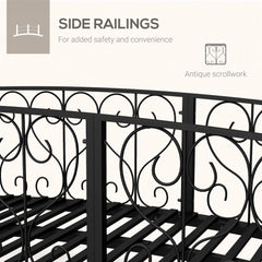 Alora 7FT Decorative Metal Arch Footbridge Garden Bridge With Safety Siderails (SAK53829)
