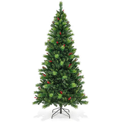 6/7/8 Feet Pre-Lit Artificial Christmas Tree with 300/400/500 LED Lights