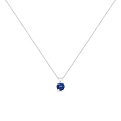 14K White Gold 1/4 Cttw Round Brilliant Cut Lab Grown Blue Diamond 4-Prong Solitaire Pendant Necklace (Blue Color, VVS2-VS1 Clarity) - 18"