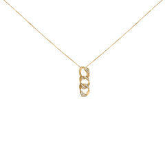 14K Yellow Gold Plated .925 Sterling Silver 1/6 Cttw Diamond Interlocking Triple Asymmetric Circle Hoop 18" Pendant Necklace (H-I Color, I1-I2 Clarity)