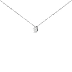 Sterling Silver 1/2 Cttw Lab Grown Diamond Oval Halo Pendant Necklace