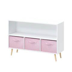 Bookcase With Collapsible Drawers, Book Display Organizer