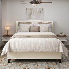 King Size Bed Frame with Upholstered Teddy Velvet Headboard