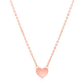 14k Rose Gold Polished Mini Heart Necklace
