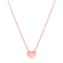14k Rose Gold Polished Mini Heart Necklace