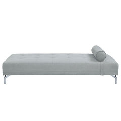 Quenti Gray Melange Velvet Sofa Bed with Pillow