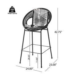 Outdoor Patio Barstool Set Weather Resistant