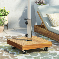 RALPH Square Umbrella Base with Teak Finish and Acacia Wood Construction