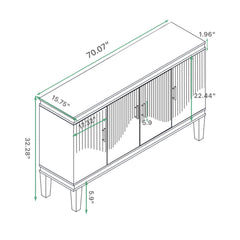 Champagne 4-Door Cabinet with Adjustable Shelves