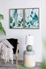 Sylvan Serenity™ — Set of 2 Blue & Green Leaf Acrylic Prints