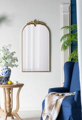 Arched Wall Mirror with Metal Frame