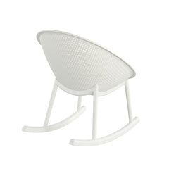 Modern Gable Rocking Chair Set of 2 in White Plastic with Weather-Resistant Features