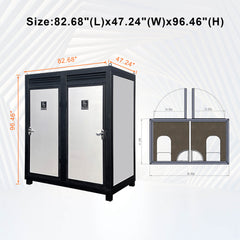 82-Inch Two-Person Portable Outdoor Toilet Cabin With Light, Sink And Fan (SAK50123)