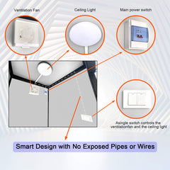 82-Inch Two-Person Portable Outdoor Toilet Cabin With Light, Sink And Fan (SAK50123)