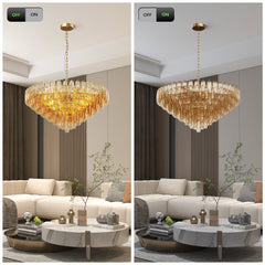 37" Extra Large 14-Light Gold Modern Round Chandelier