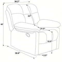Devonaire - Manual Recliner With Padded Arms - Dark Brown