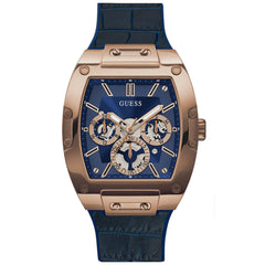 Guess Men's Blue Gold Tone Multi-function