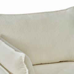 Oversized Chaise Lounge Chair with Ottoman and Storage in Beige