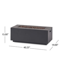 Contemporary Outdoor 40,000 BTU Propane Fire Pit Light Grey MgO Concrete 40'