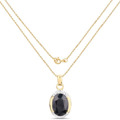 7.50 Carat Genuine Black Sapphire .925 Sterling Silver Pendant