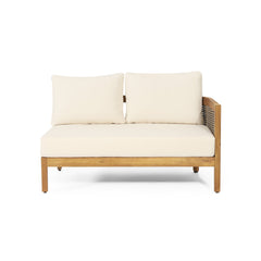 Crowne 4-Pcs Sofa Conversation Set with Beige Cushion, Teak