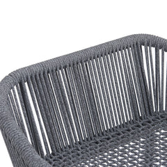 La Push Outdoor Patio Dark Gray Rope Barstool (Set of 2)