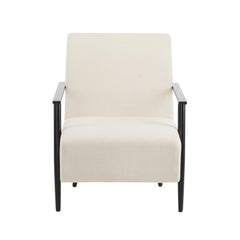 Modern Beige Lounge Chair Set with Polyester Upholstery and Metal Frame