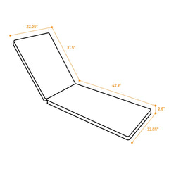2-Piece Outdoor Chaise Lounge Cushion Set, Yellow/White