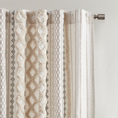 Cotton Chenille Stripe Curtain Panel 50x84