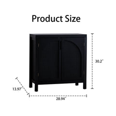 Black Accent Cabinet with 2 Doors 29 Inch Narrow Credenza
