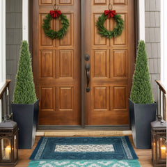 4FT Conical Topiary Cedar Trees Artificial Outdoor Set of 2