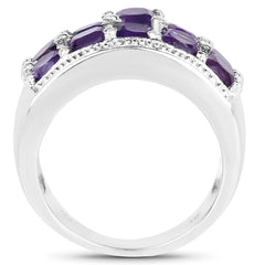 2.80 Carat Genuine Amethyst .925 Sterling Silver Ring