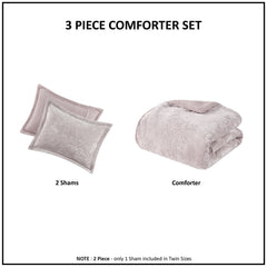 King/Cal King Crushed Velvet Sherpa Reversible Comforter Set