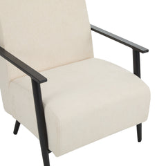 Modern Beige Lounge Chair Set with Polyester Upholstery and Metal Frame