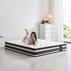 12 Inch Queen Size Hybrid Mattress with Memory Foam and Pocket Springs