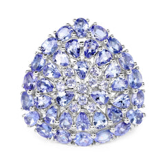 5.93 Carat Genuine Tanzanite .925 Sterling Silver Ring